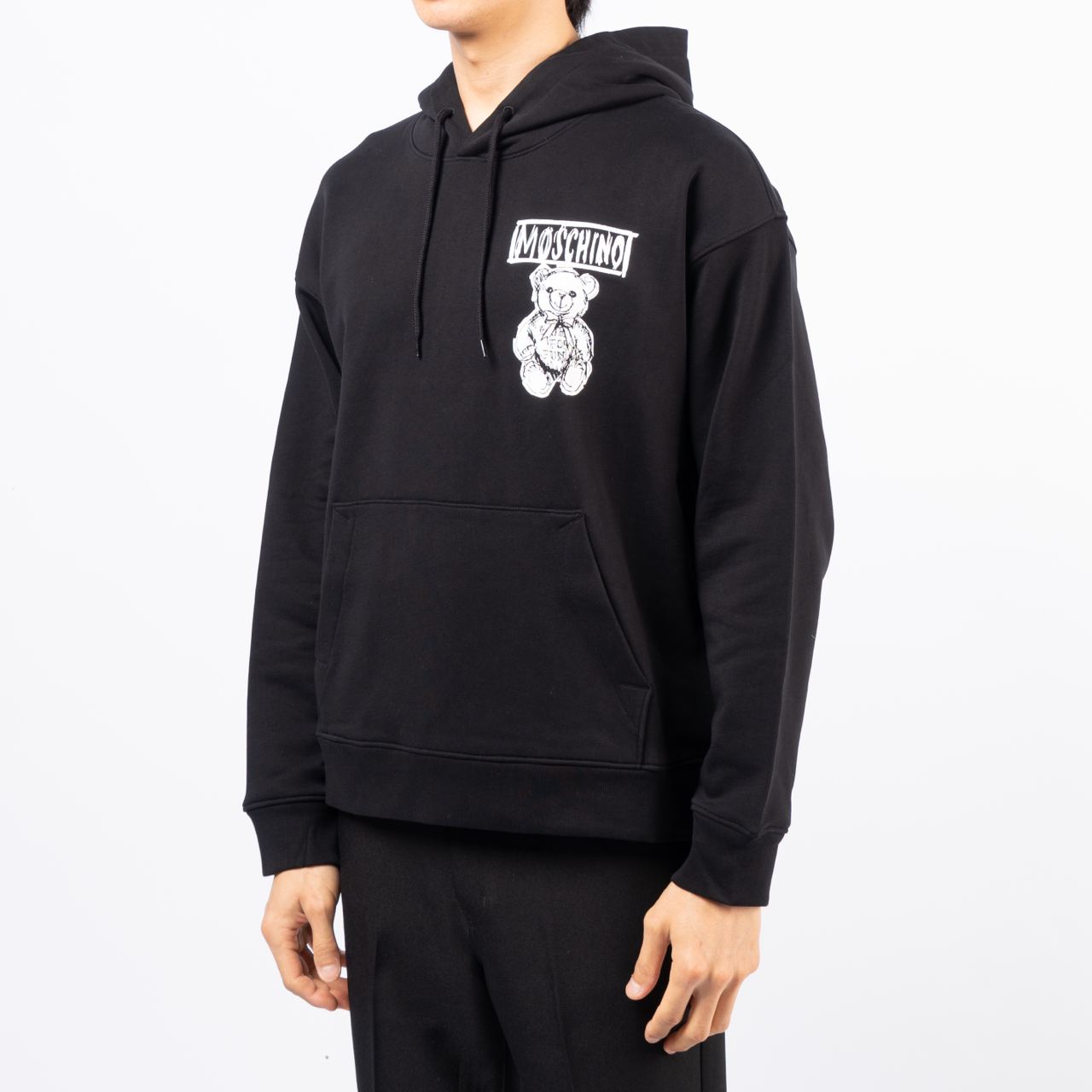 スウェット・トレーナー MOSCHINO 'Teddy' print sweatshirt Black  V17020228 Moschino Teddy Bear Sketch Drawing Print Hoodie Black – voilà.id