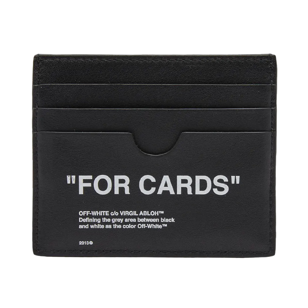 【Off-White】★Diagnal Card Wallet★OMND028S22LEA001 1001 Off White Binder Card Case Black/White | ONU