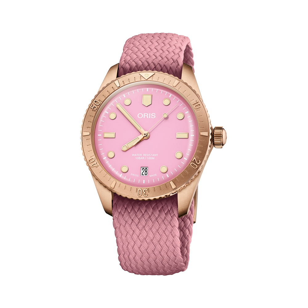 Divers Sixty-Five 01-733-7771-3158-07-3-19-04BRS Cotton Candy Pink Dial  Pink Nylon Strap - Main Image