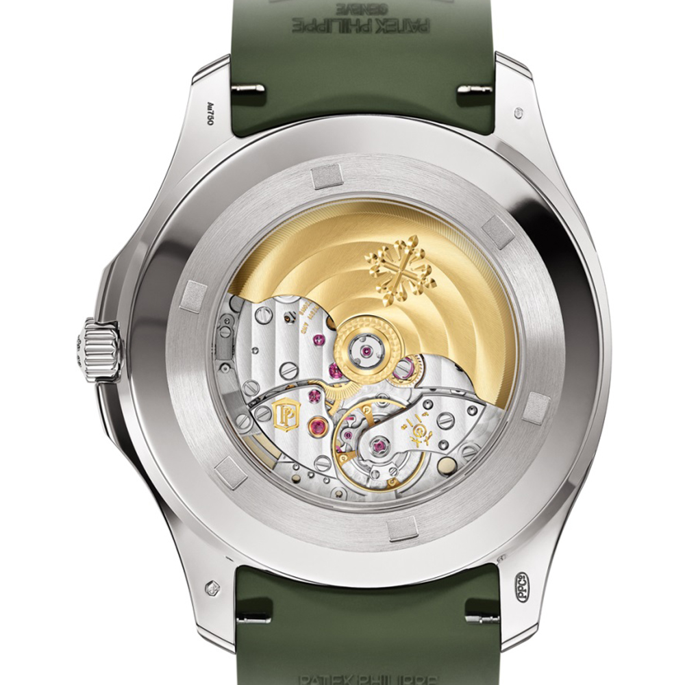 Aquanaut 42 5168G White Gold Khaki Green Dial Tropical Composite Strap