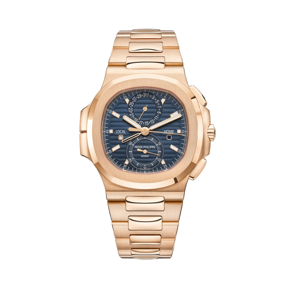 Patek Philippe Nautilus 40 5990/1R Self Winding Sunburst Blue Rose Gold