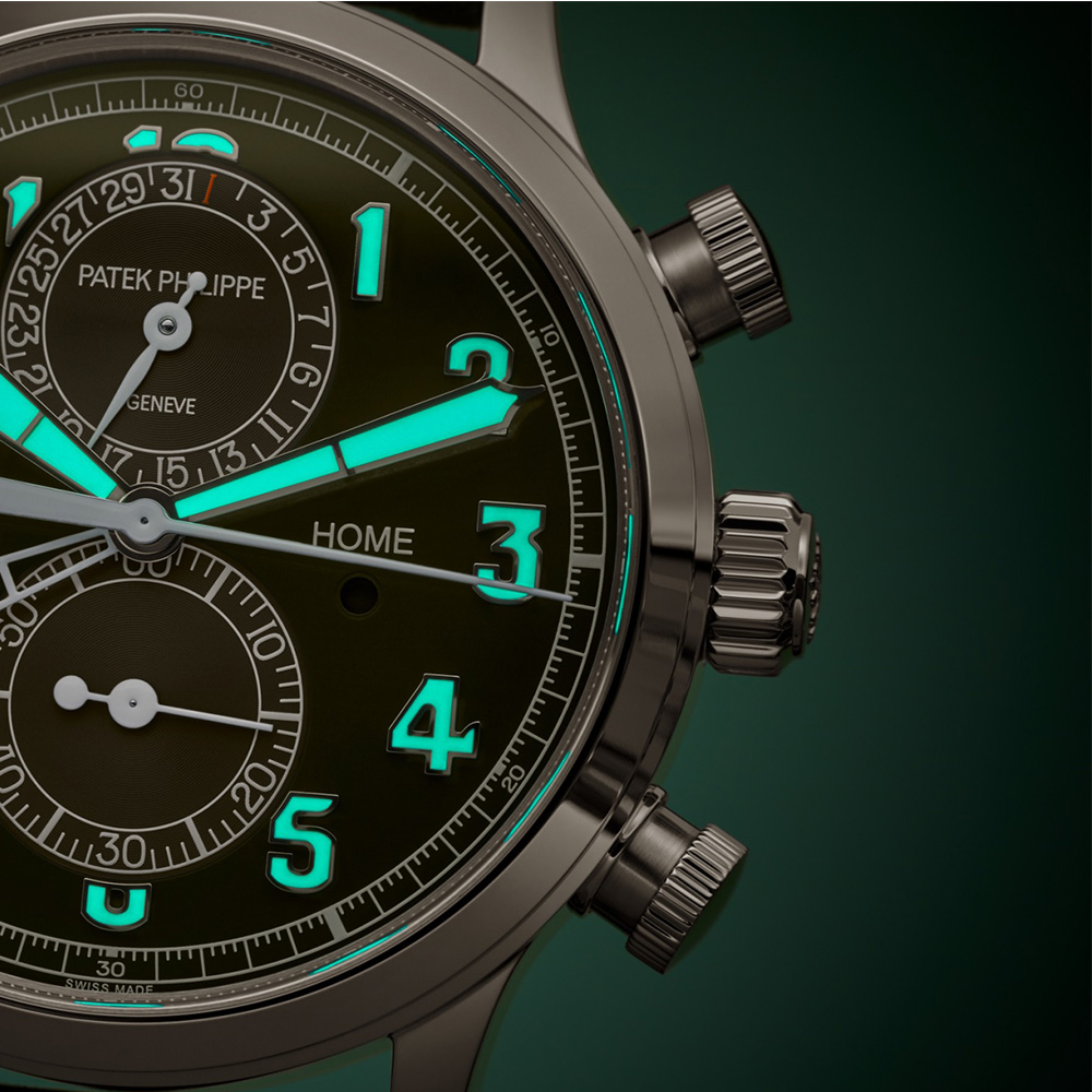 Complications 42 5924G Pilot Travel Time Chronograph Khaki Green Calfskin  Strap