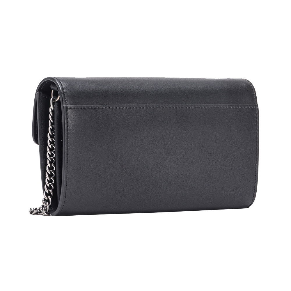 PINKO 105211A2LDZ99 関税送料込 Square leather clutch with wristlet and birds logo PINKO