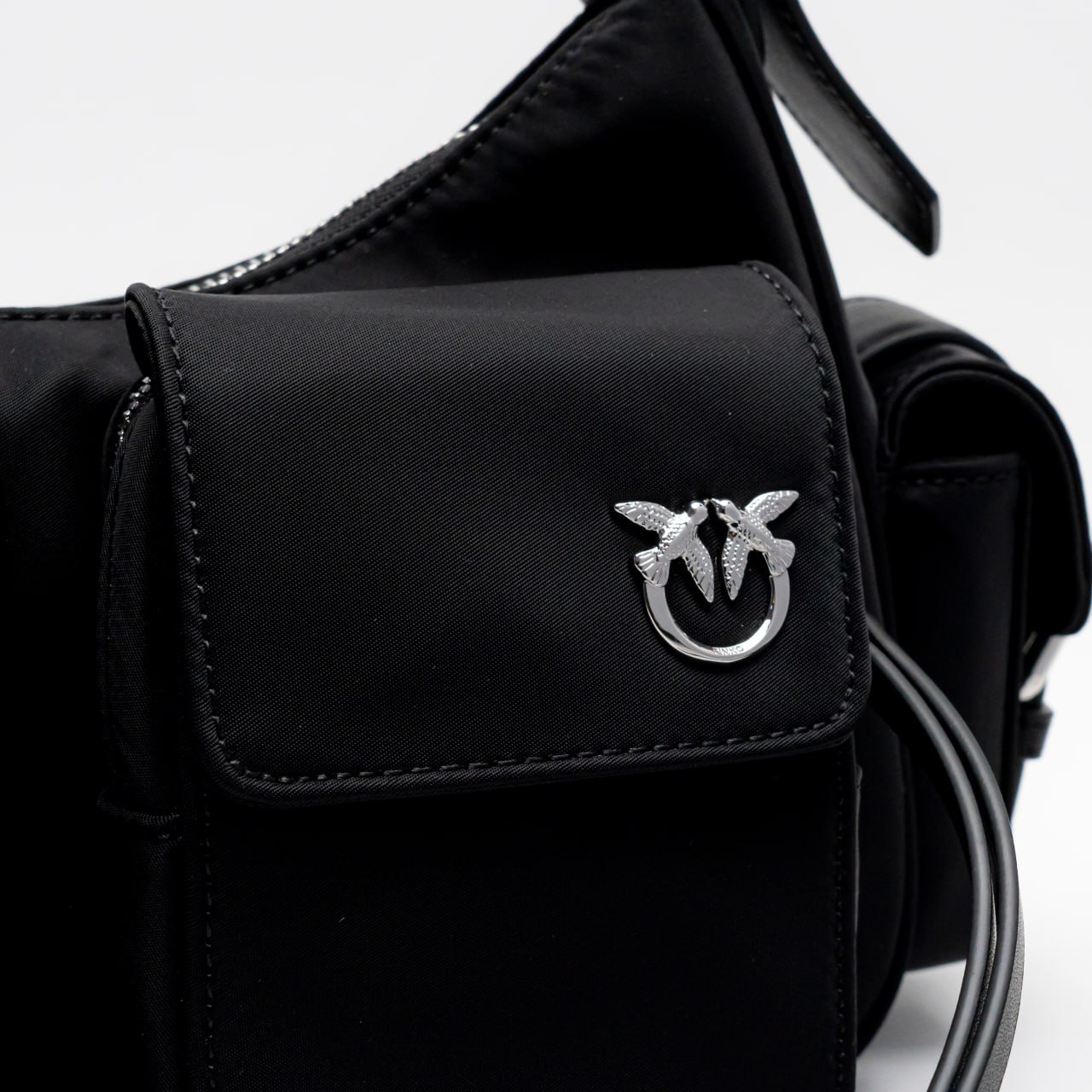 Pinko Multipocket Recycled Technical Fabric Cargo Bag Black
