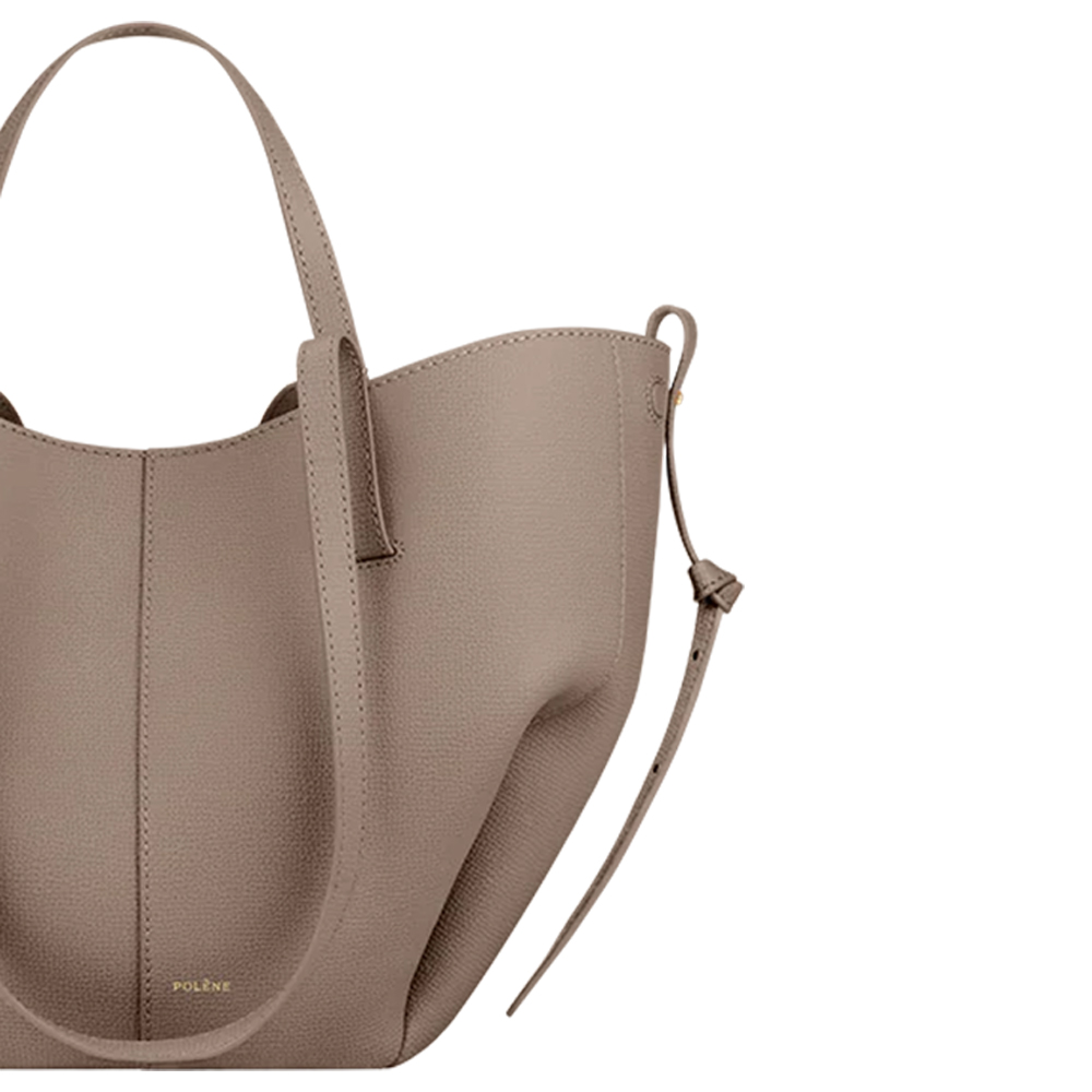 Polene Cyme Mini Shopping Bag Grained Leather Taupe –