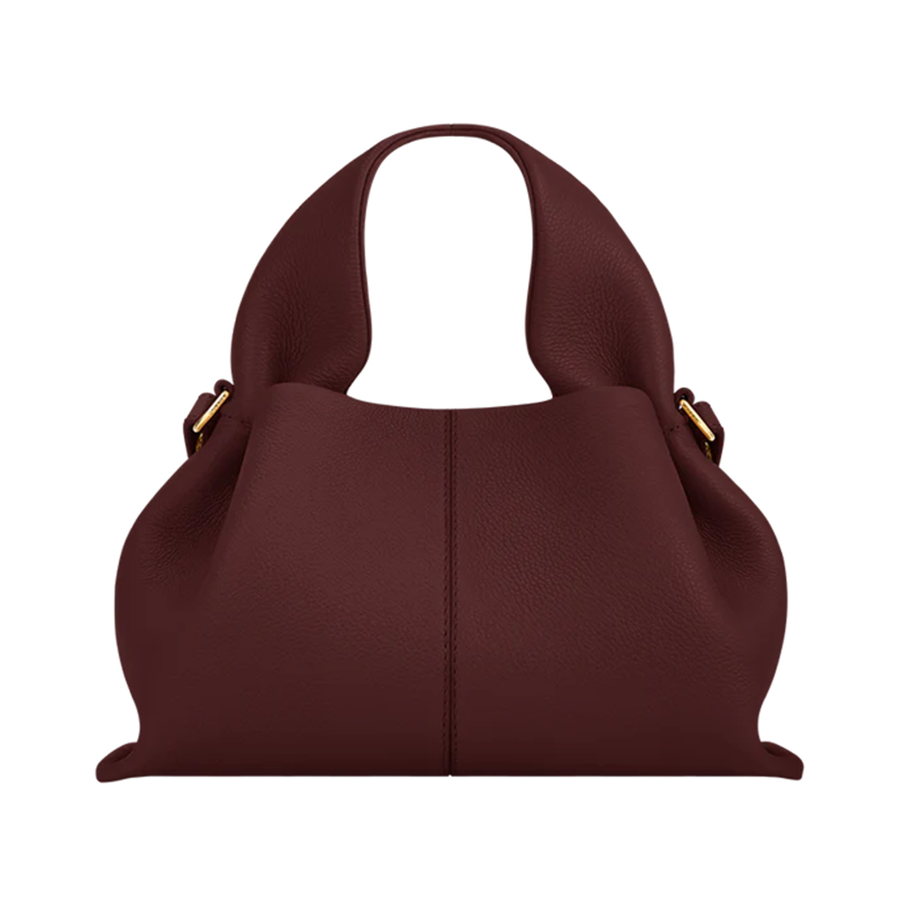 Polène Numero Neuf Mini Crossbody Bag Grained Leather Cerise