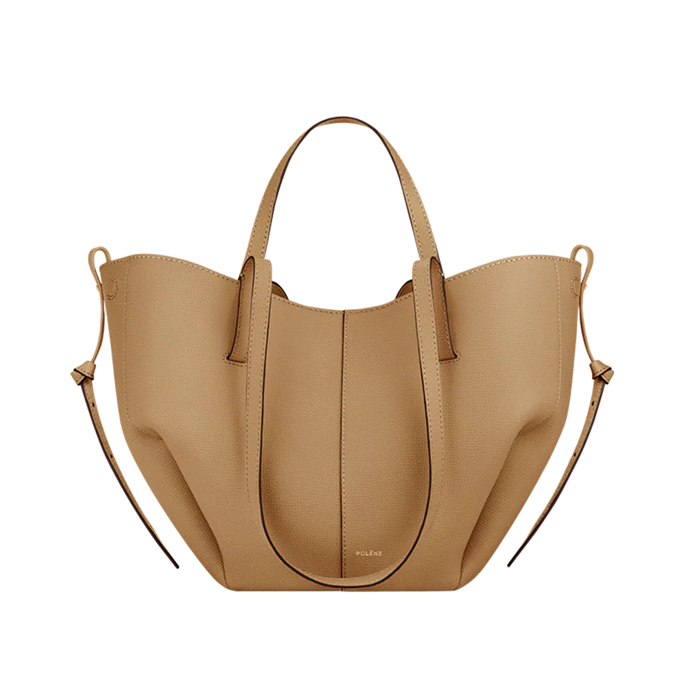Polene Mini Polène Cyme Mini Shopping Bag Grained Leather Ocher – voilà.id
