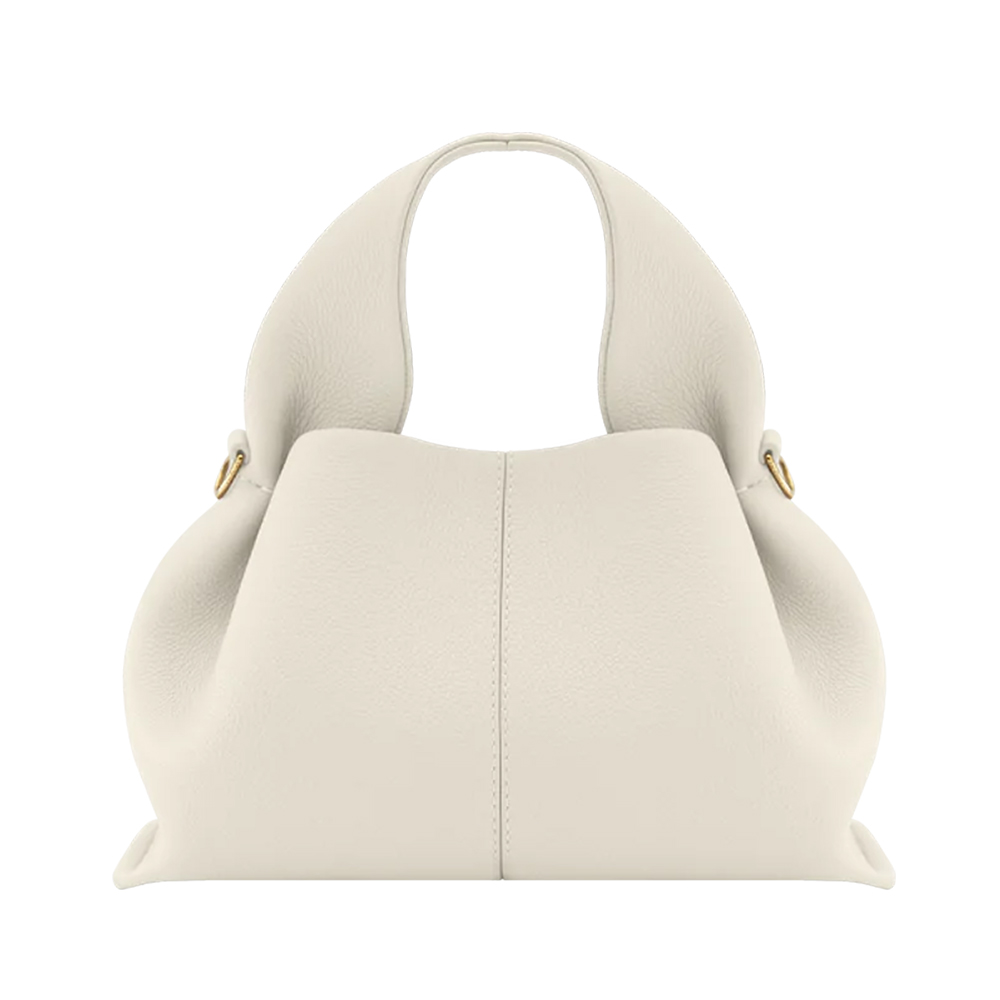 Polène Numero Neuf Mini Crossbody Bag Grained Leather Taupe voilà.id