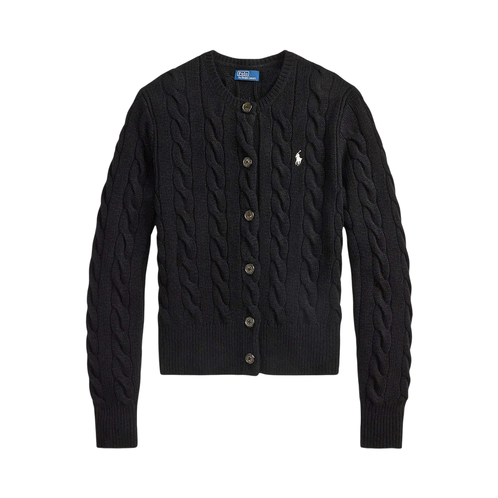 Polo Ralph Lauren Cable-Knit Wool and Cashmere Cardigan Black