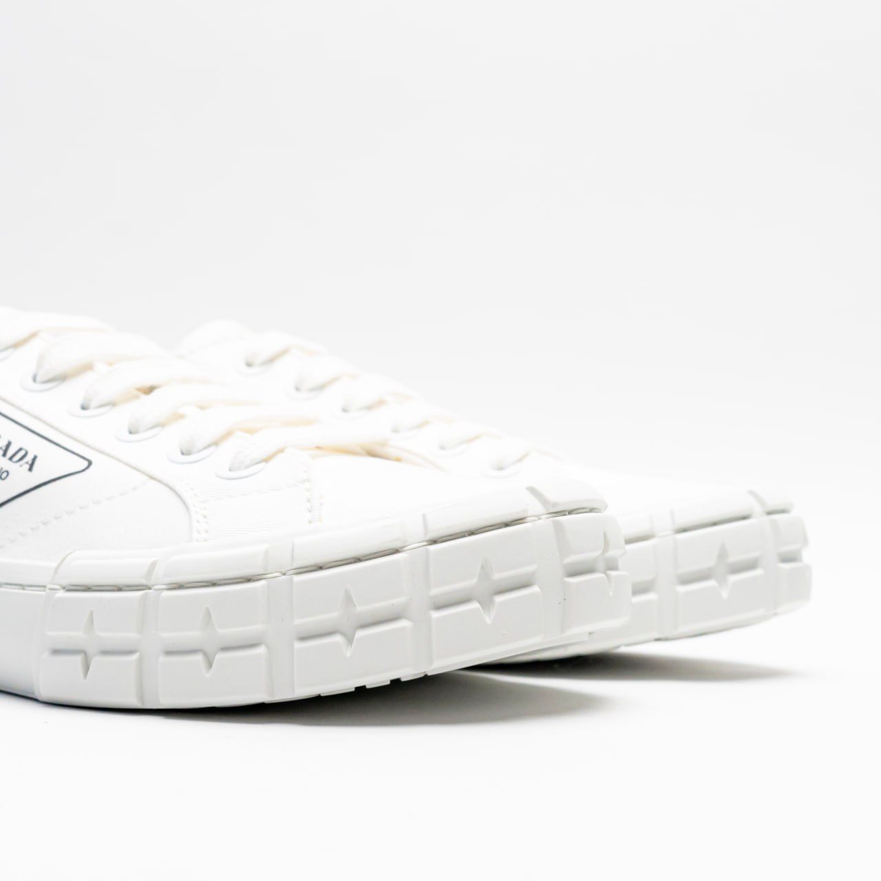 Prada Cassetta Wheel Gabardine Fabric Sneakers White – voilà.id
