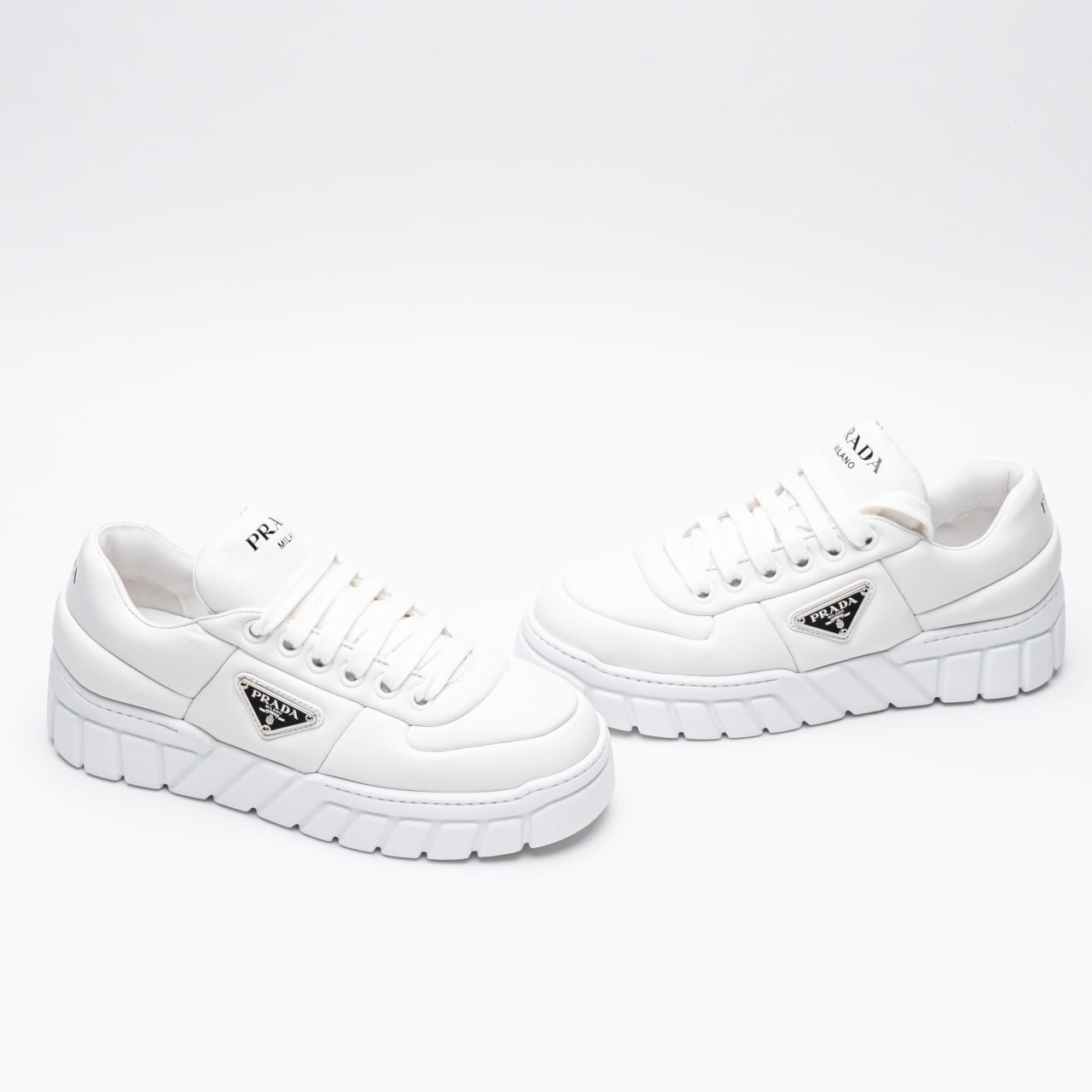 Padded Sneakers Nappa Leather White