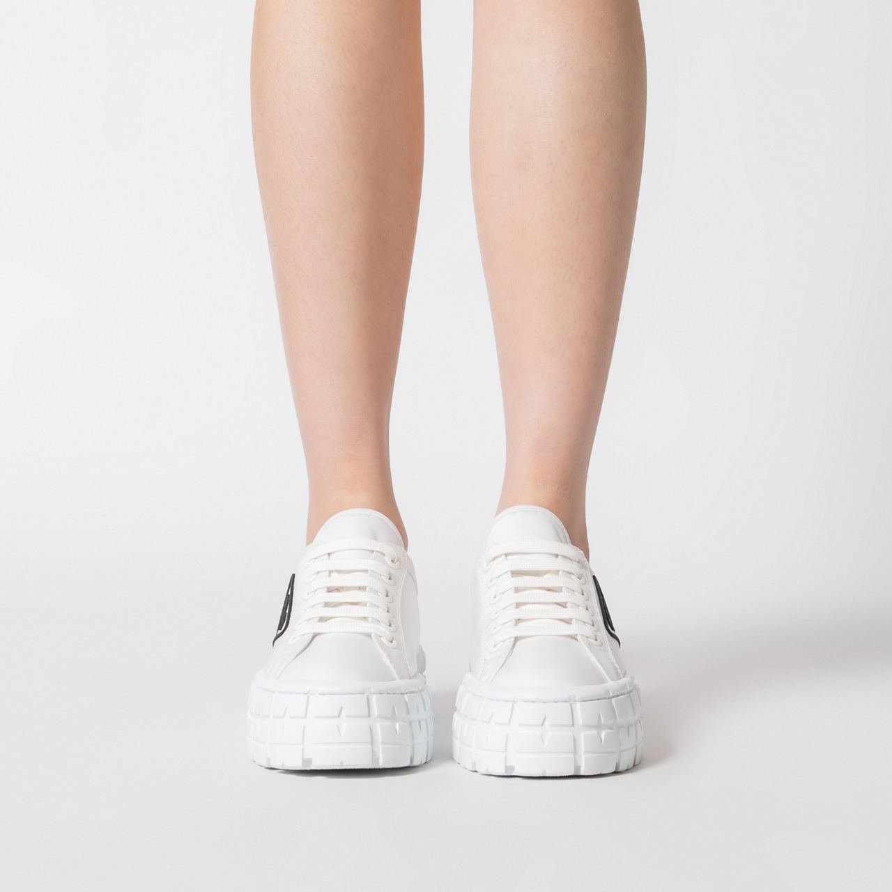 Prada Double Wheel Nylon Gabardine Sneakers White – voilà.id