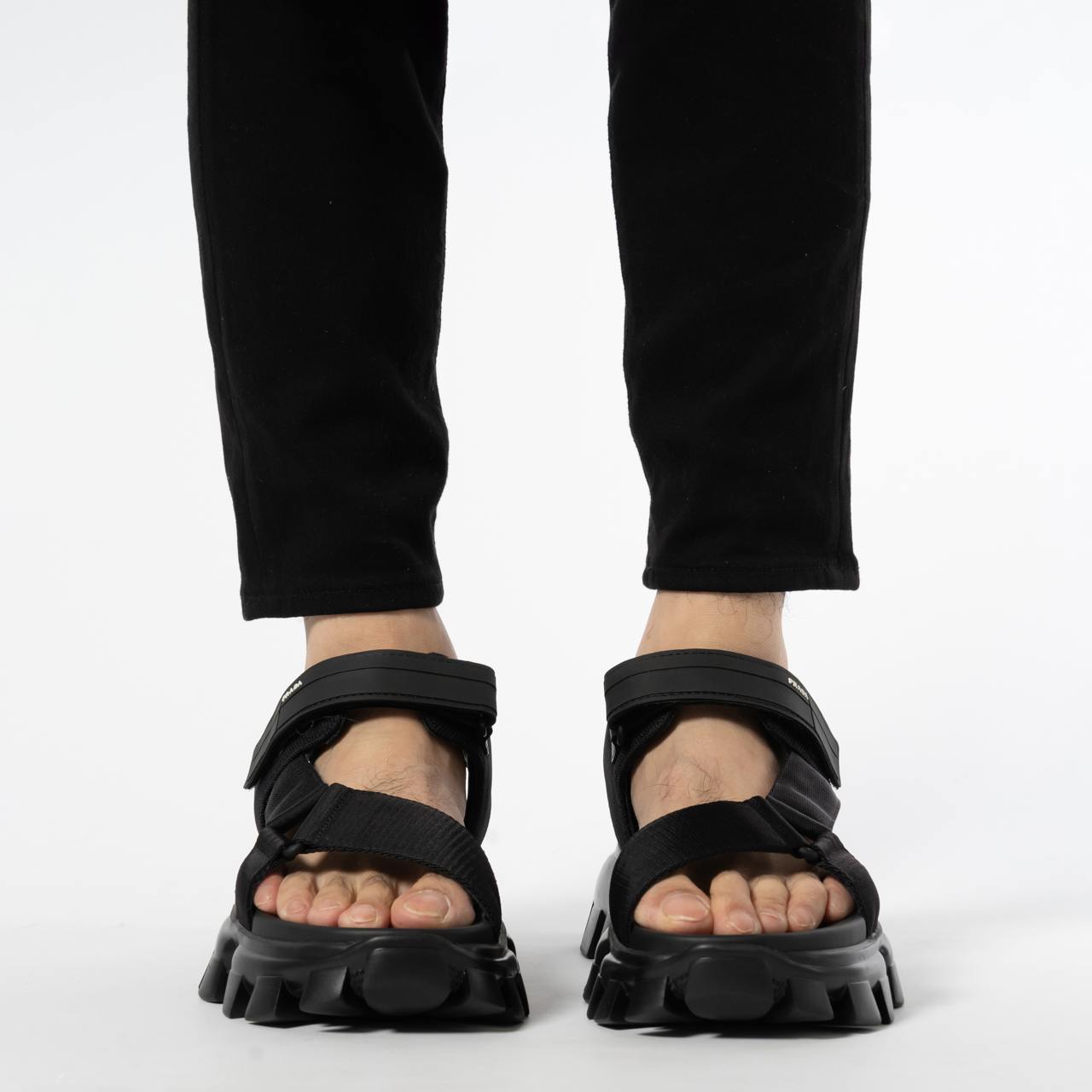 Prada Sporty Woven Nylon Tape Sandals Black – voilà.id