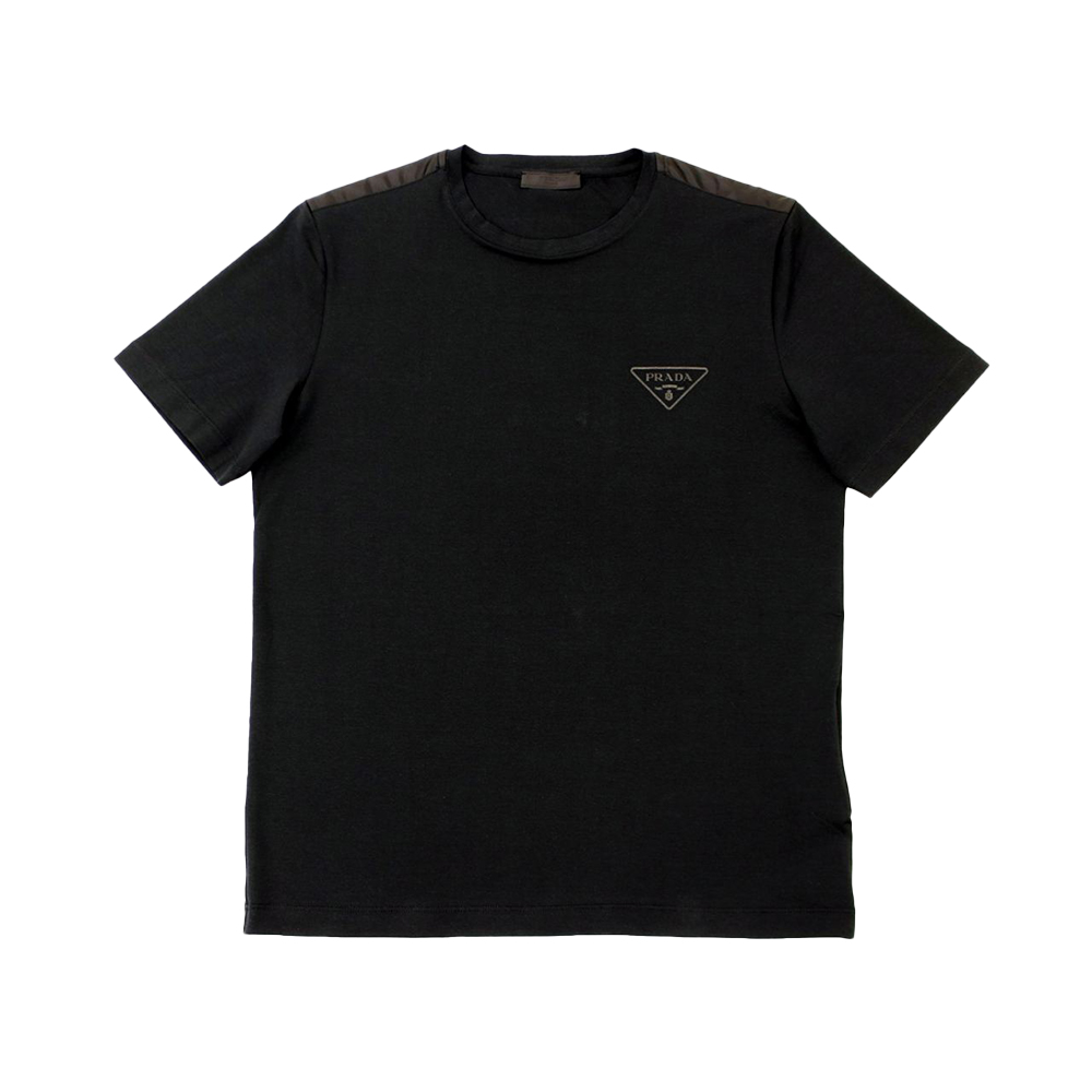 Prada Black Top Prada Logo Top Triangle Logo Short Sleeve T