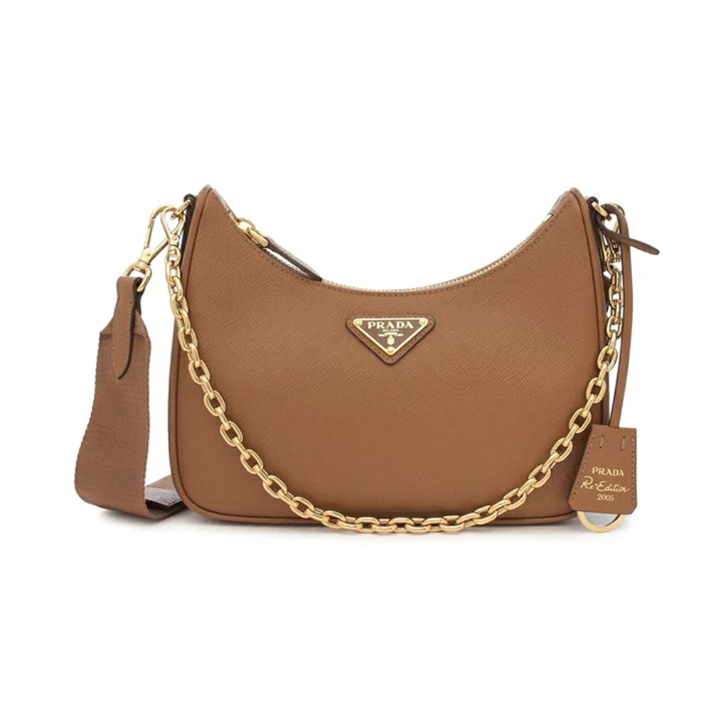 Prada Re-Edition 2005 Saffiano Leather Bag Caramel –