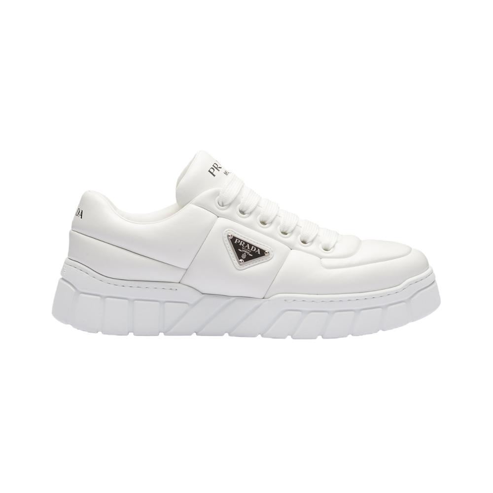 Prada Padded Nappa Leather Sneakers White –