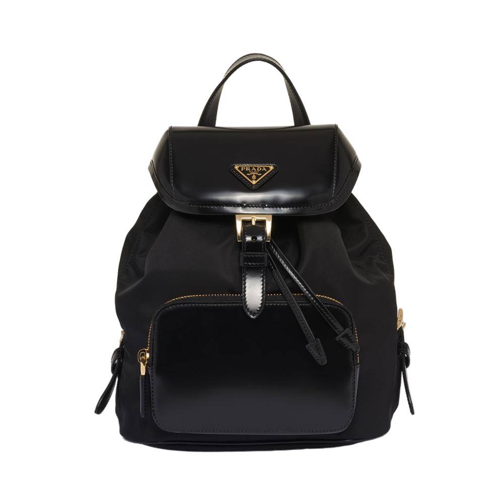 Prada Medium Re-Nylon and Brushed Leather Backpack Black – voilà.id