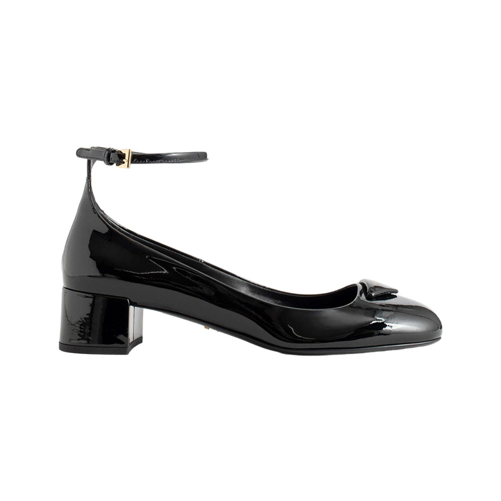 【ばに】PRADA Leather Strap Heels PRADA Beige Patent Leather Peep Toe Buckle Strap Heels Size