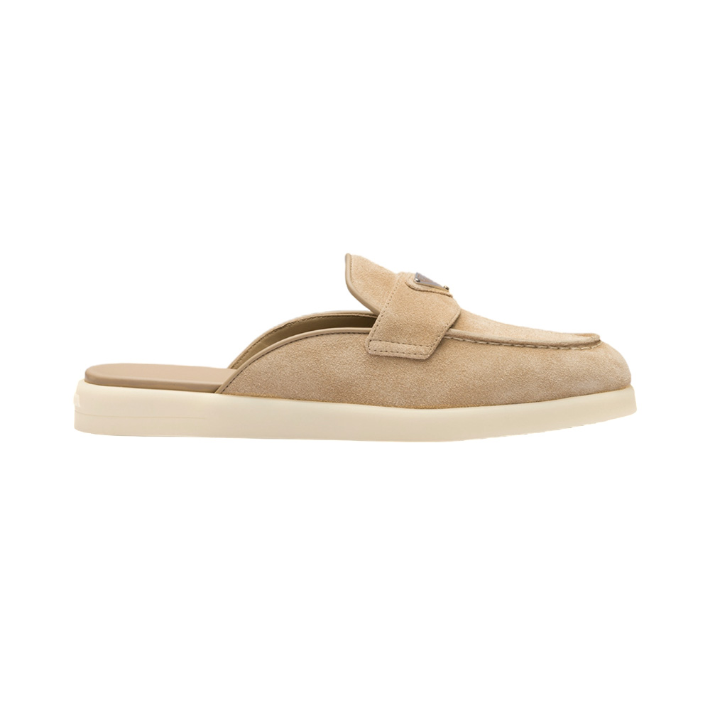 PRA SABOTS MULES LIGHT GRAY SUEDE