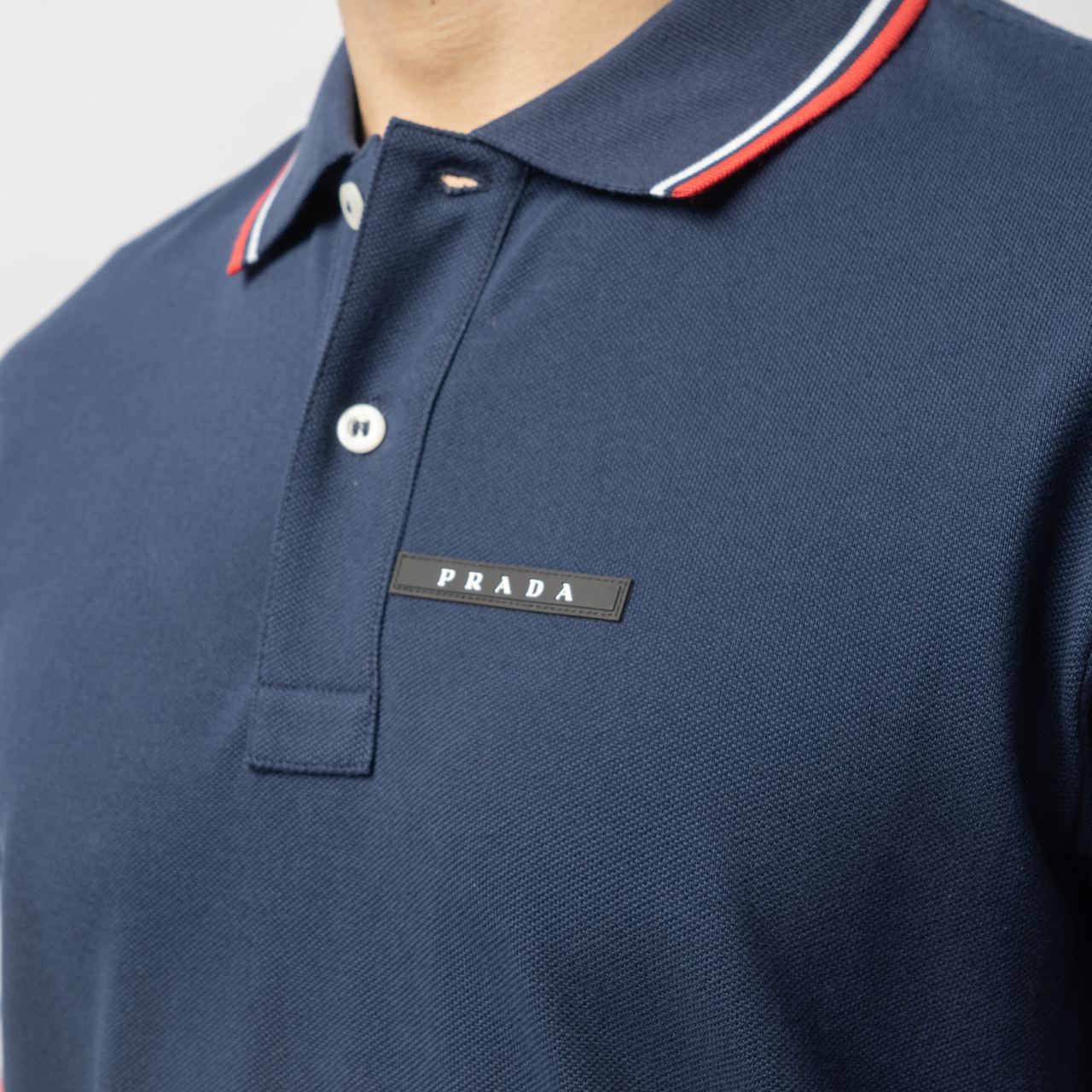 Prada Piquet Polo Shirt Dark Navy – voilà.id