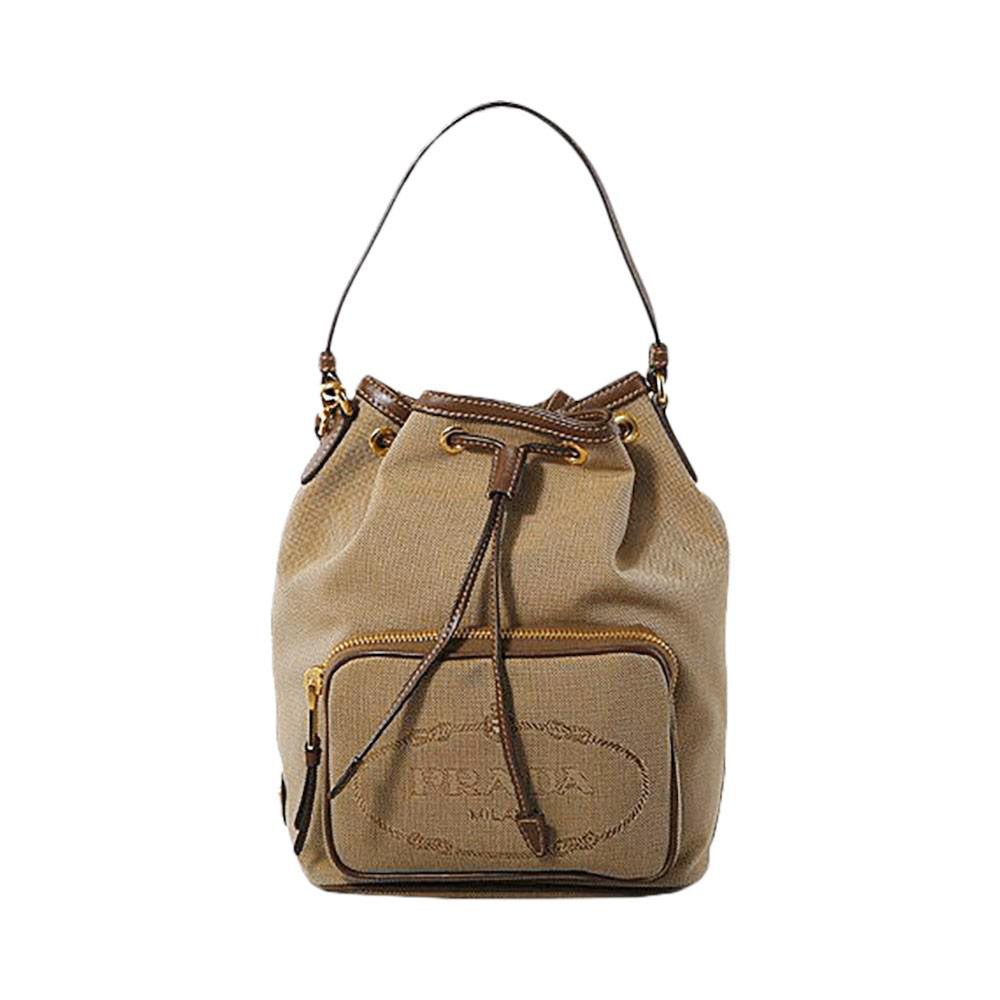 Prada Jacquard Canvas Duet Shoulder Bag Natural White – voilà.id