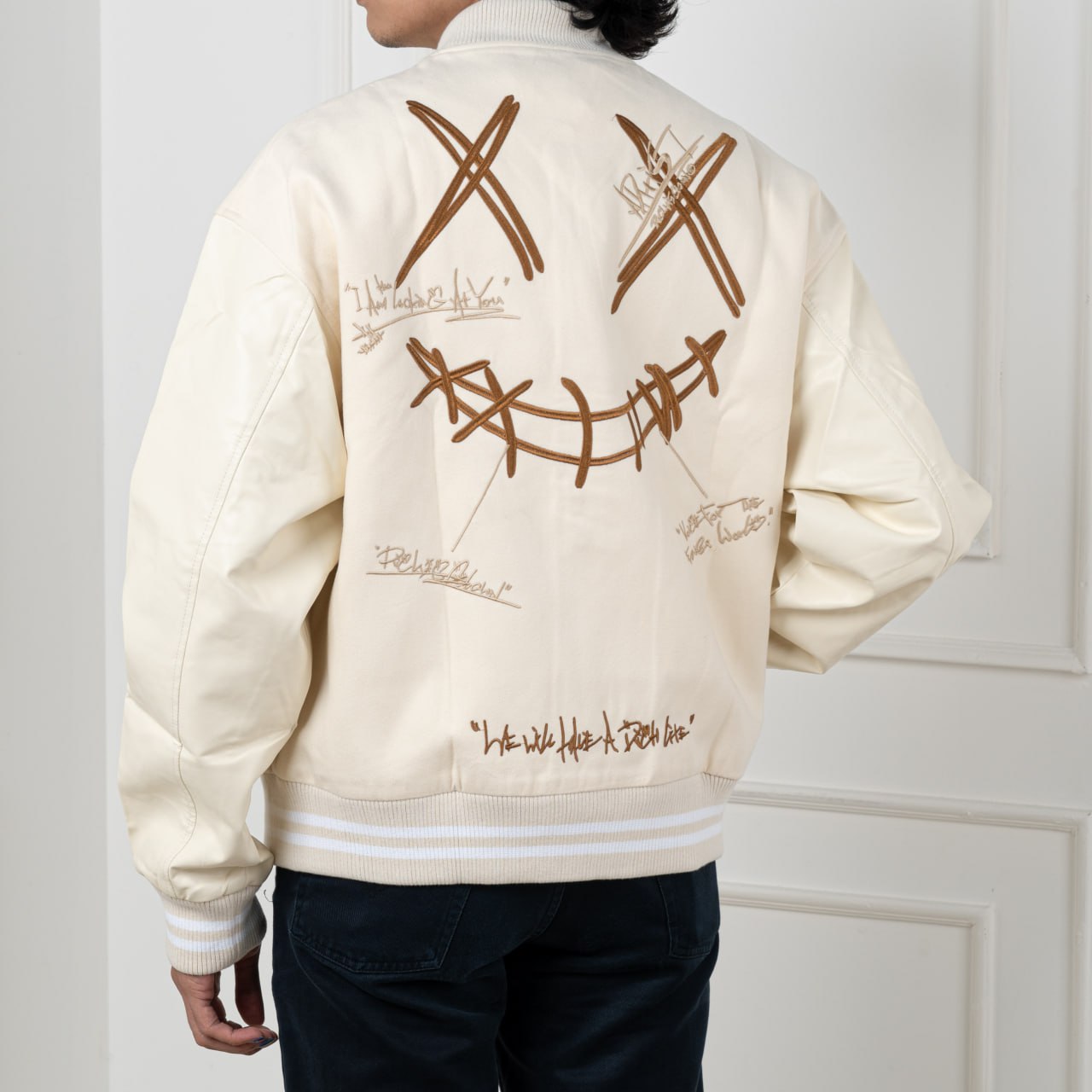 【激レア品】TREASURE LIMITED VARSITY JACKET RIC Deconstructed Varsity Jacket Red – voilà.id