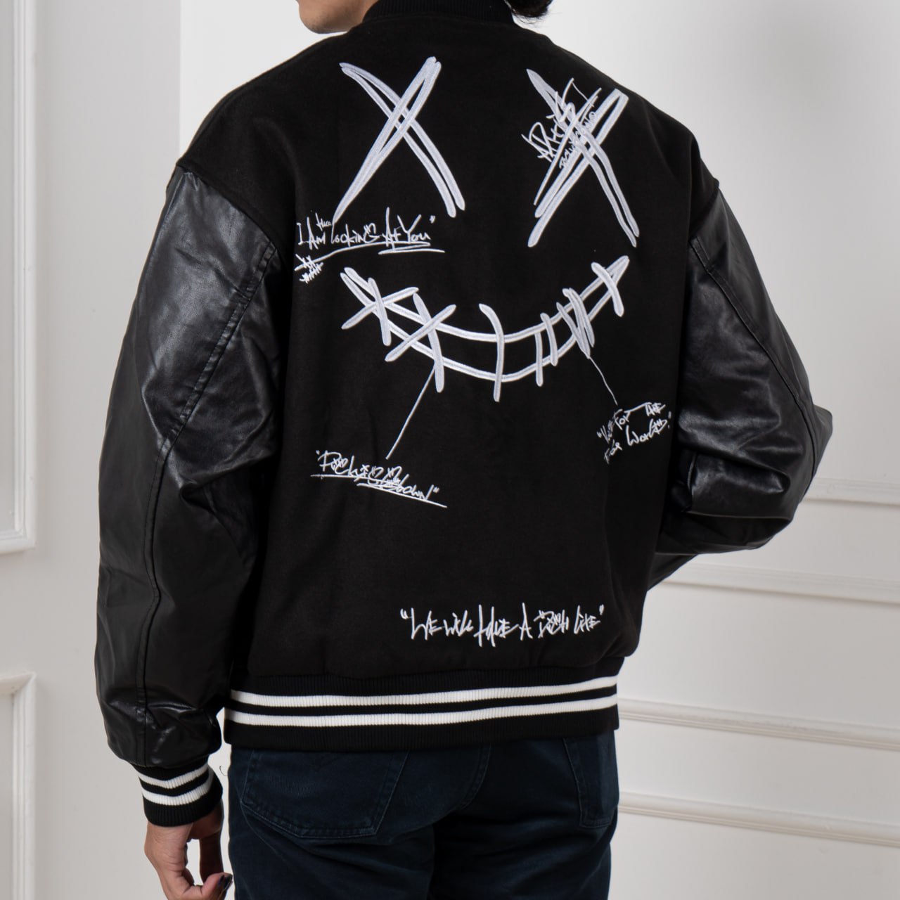 RIC Deconstructed Varsity Jacket All Black – voilà.id