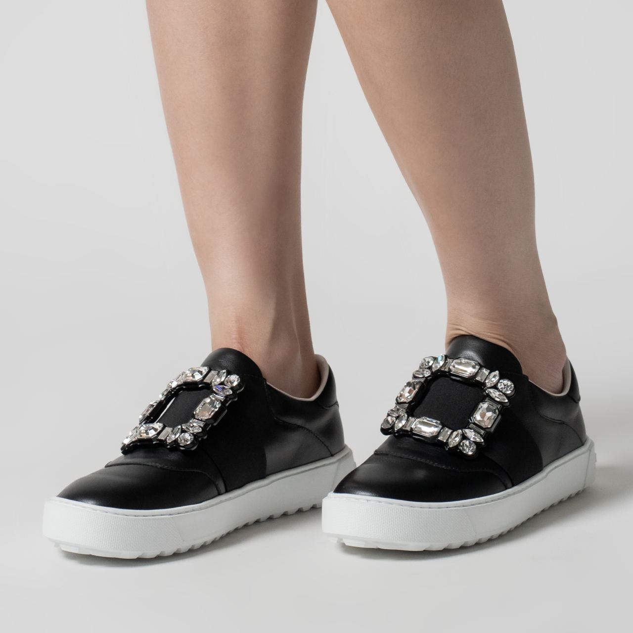 【Roger Vivier】Very Vivier Strass Buckle デニム スニーカー Roger Vivier☆Very Vivier Strass Buckle デニム スニーカー