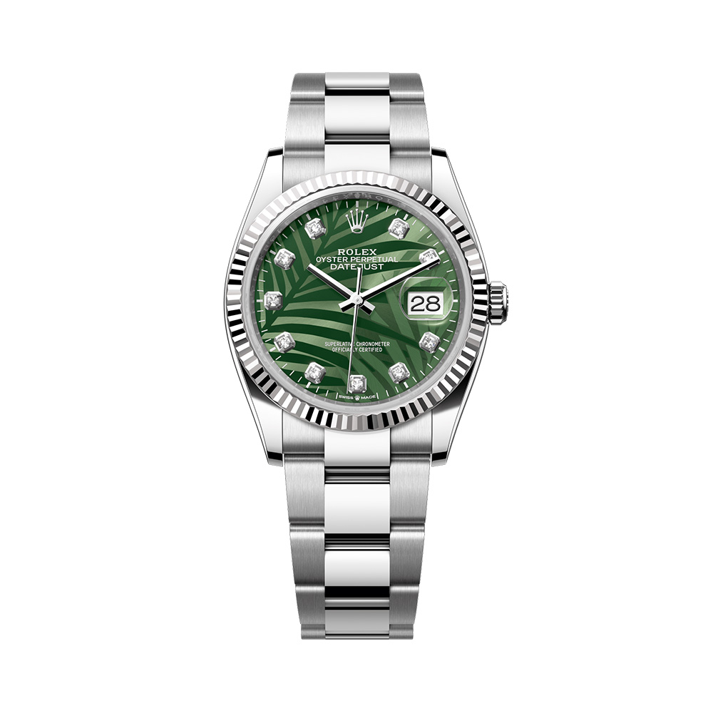 Datejust 36 126234 Green Palm Diamond Oystersteel