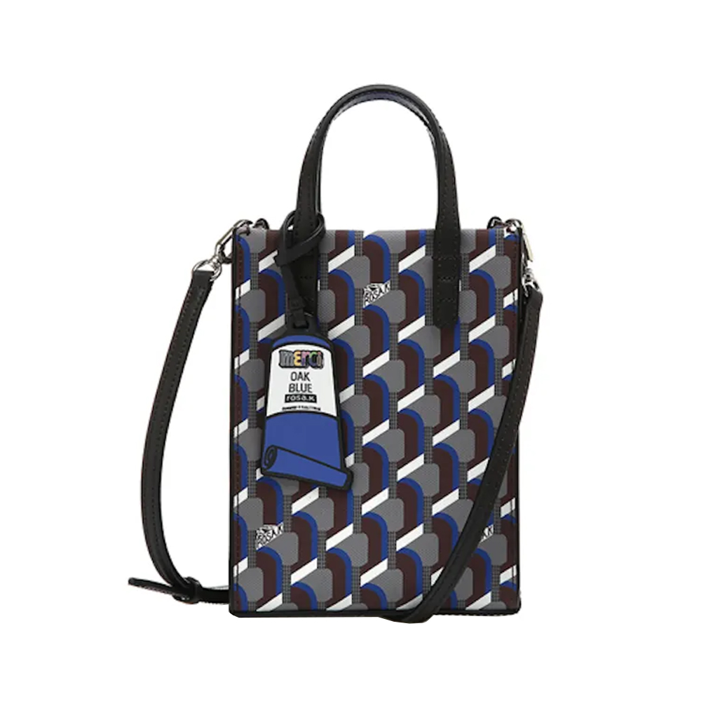 韓国大人気[rosa.K]CABAS MONOGRAM DAY TOTE BLUE BLACK_SM Jual ROSA.K Cabas Monogram Day Tote Blue Black SS Original