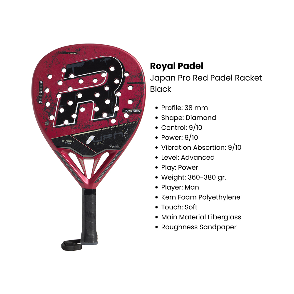 Rpj Racket Royal Padel Japan Pro Red Padel Racket Black – voilà.id