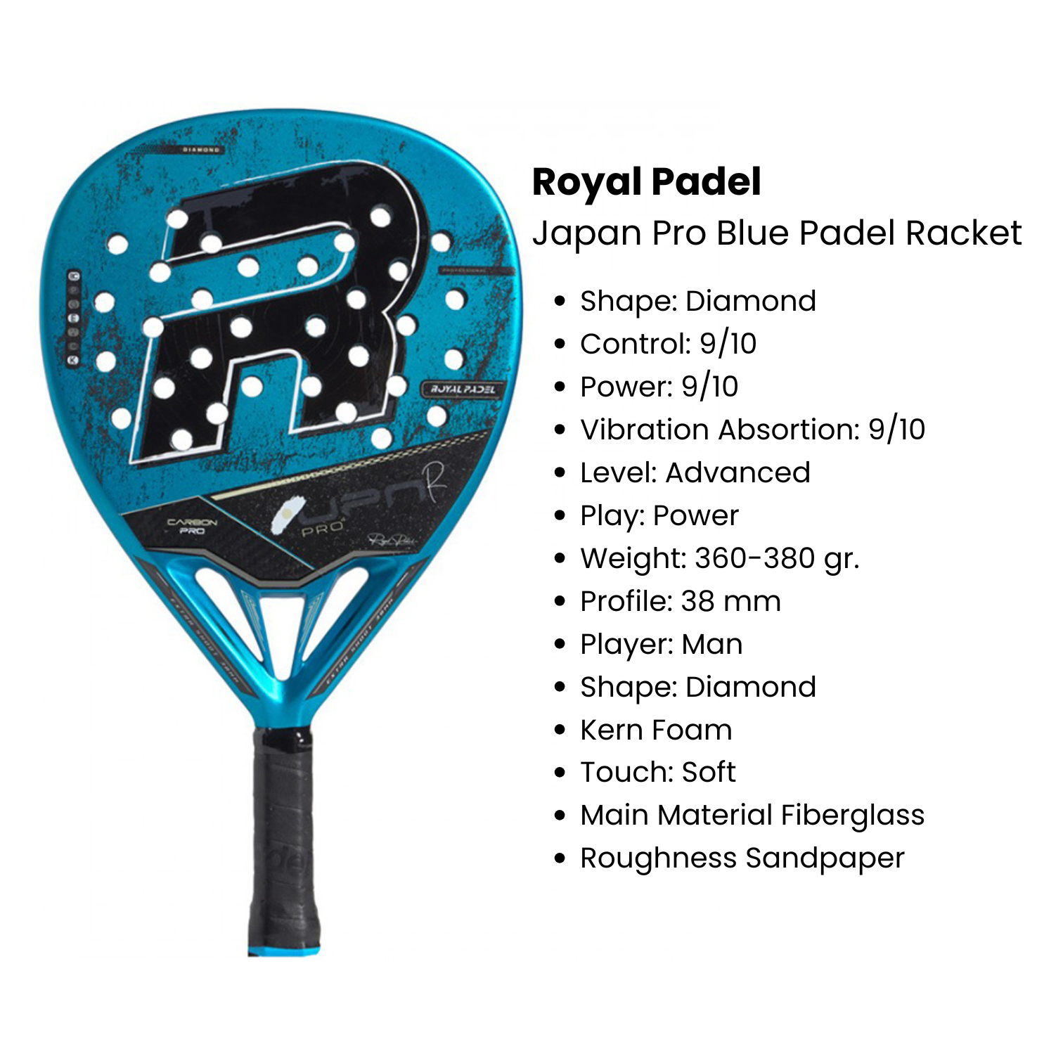 Japanese Padel Rackets Royal Padel Japan Pro Blue Padel Racket – voilà.id