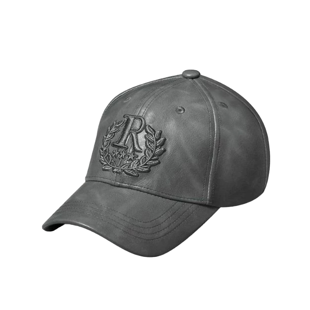 RUCAS Crown Embroidered Logo Leather Cap Grey – voilà.id