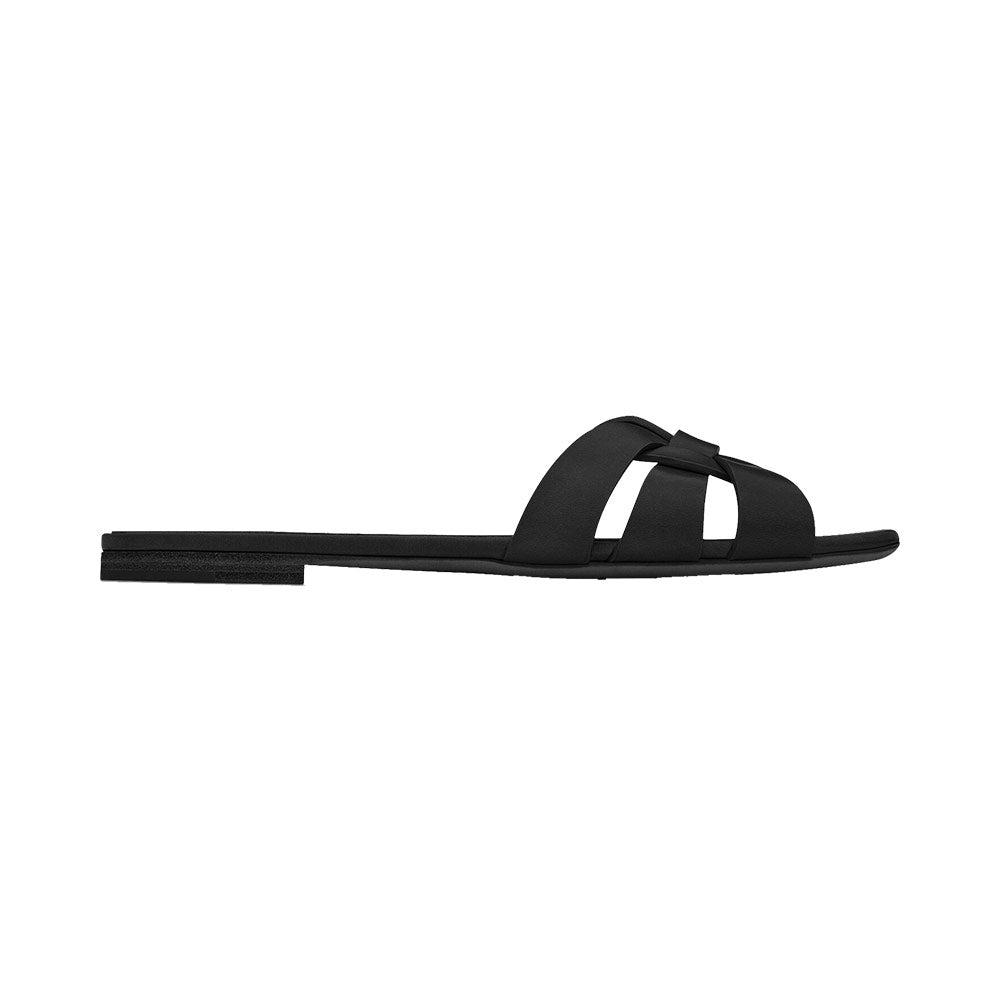 ★Saint Laurent★ Tribute Flat Mule Black 571952BDA001000 57 tribute SANDALS in smooth leather | Saint Laurent | YSL SK