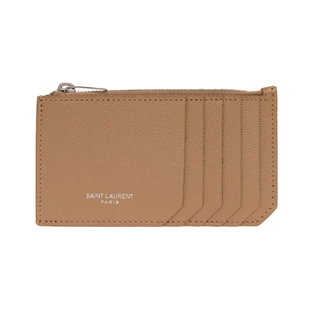 Saint Laurent Fragment Zip Card Case Brown –