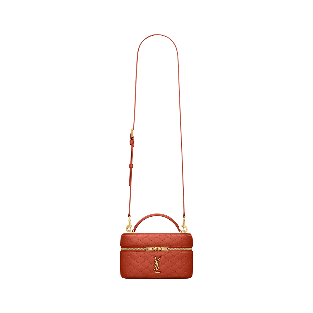 Saint Laurent Gaby Vanity Bag Lambskin Leather Dark Mandarin