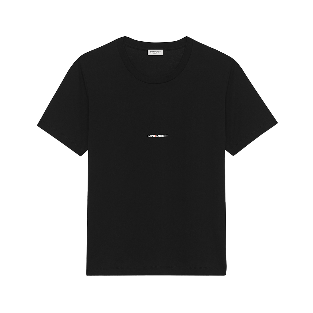 Saint Laurent Logo Printed Rive Gauche T-Shirt Black – voilà.id