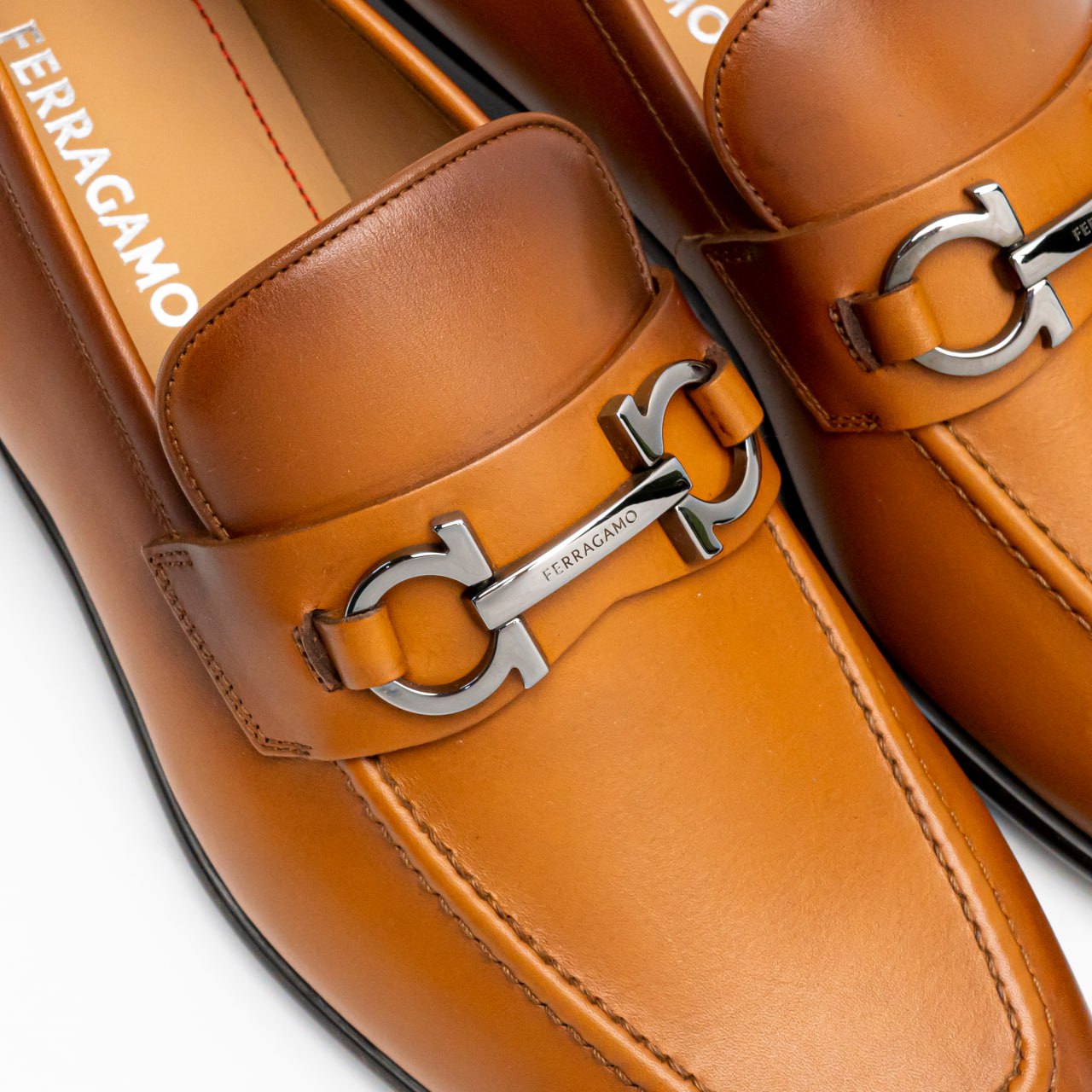 Salvatore Ferragamo Foster Calfskin Penny Loafers Vicuna Cookie