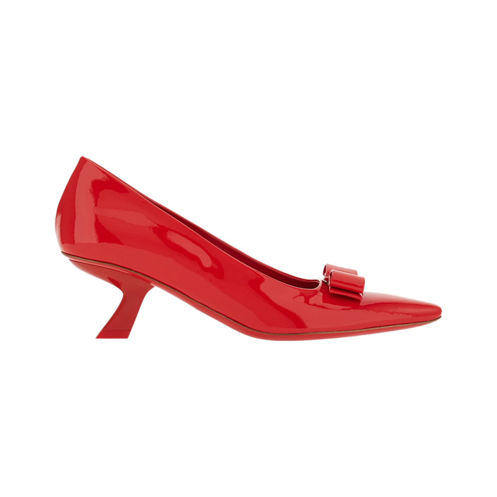靴 Ferragamo Vara Pumps Denim Red Buckle Salvatore Ferragamo Vara Bow 55 Patent Pumps Flame Red – voilà.id