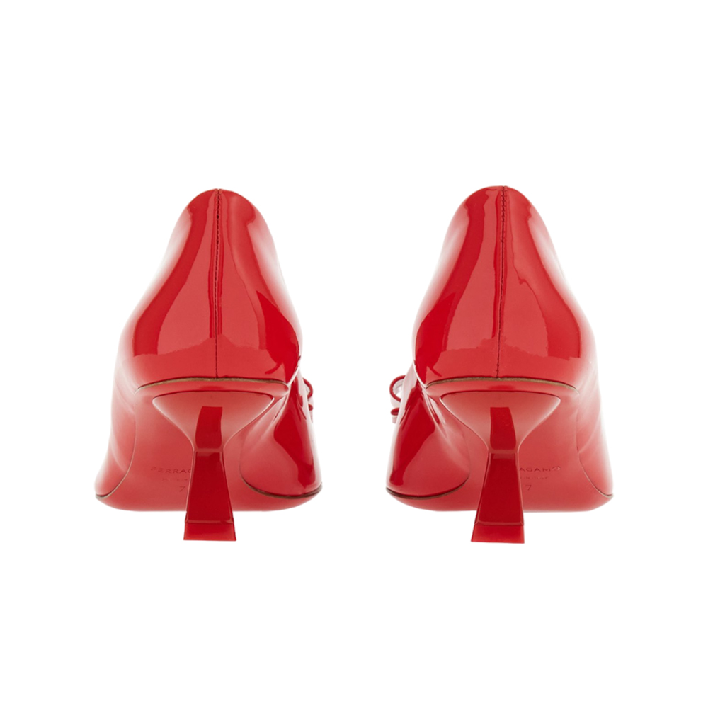 Salvatore Ferragamo Vara Bow 55 Patent Pumps Flame Red – voilà.id