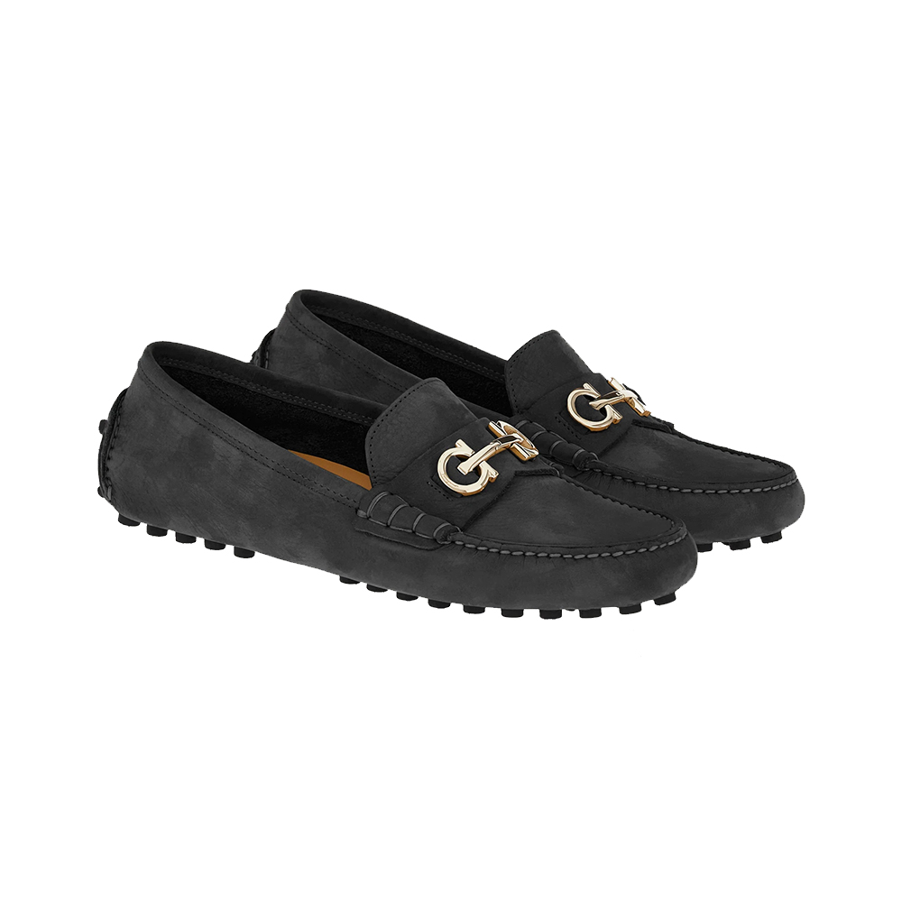 Salvatore Ferragamo|FLAT SHOES/LOAFERS (01E393 757935) Salvatore Ferragamo Double Gancini Buckle Driver Moccasin