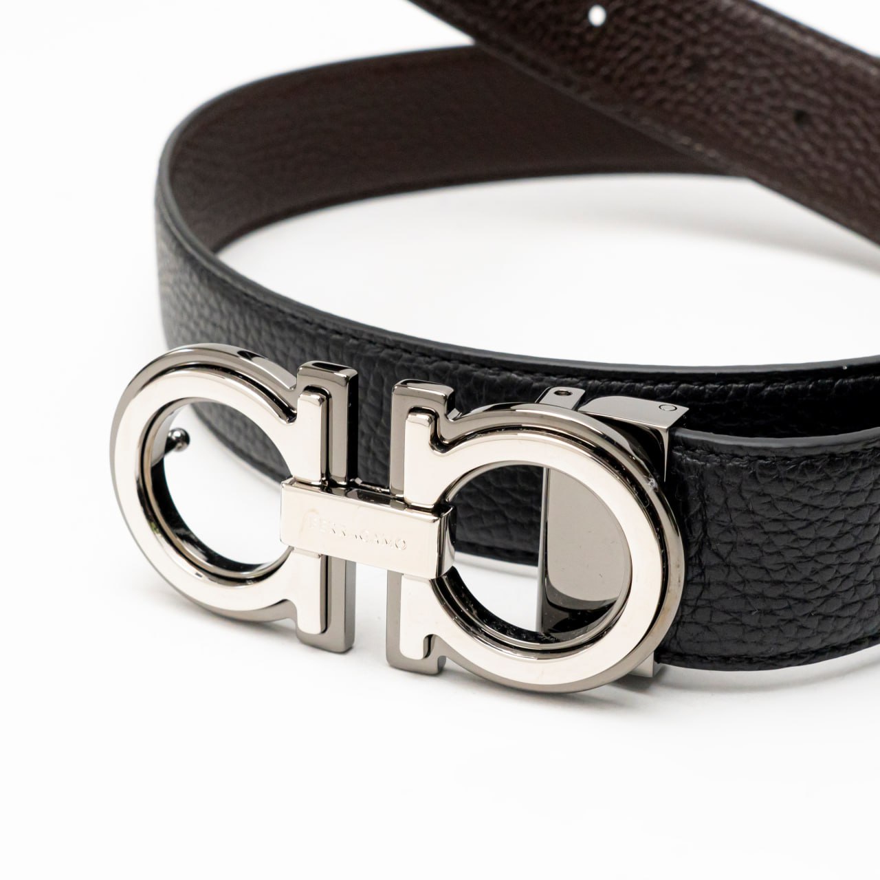 Ikat Pinggang Salvatore Ferragamo Gancini Leather Belt Gancini