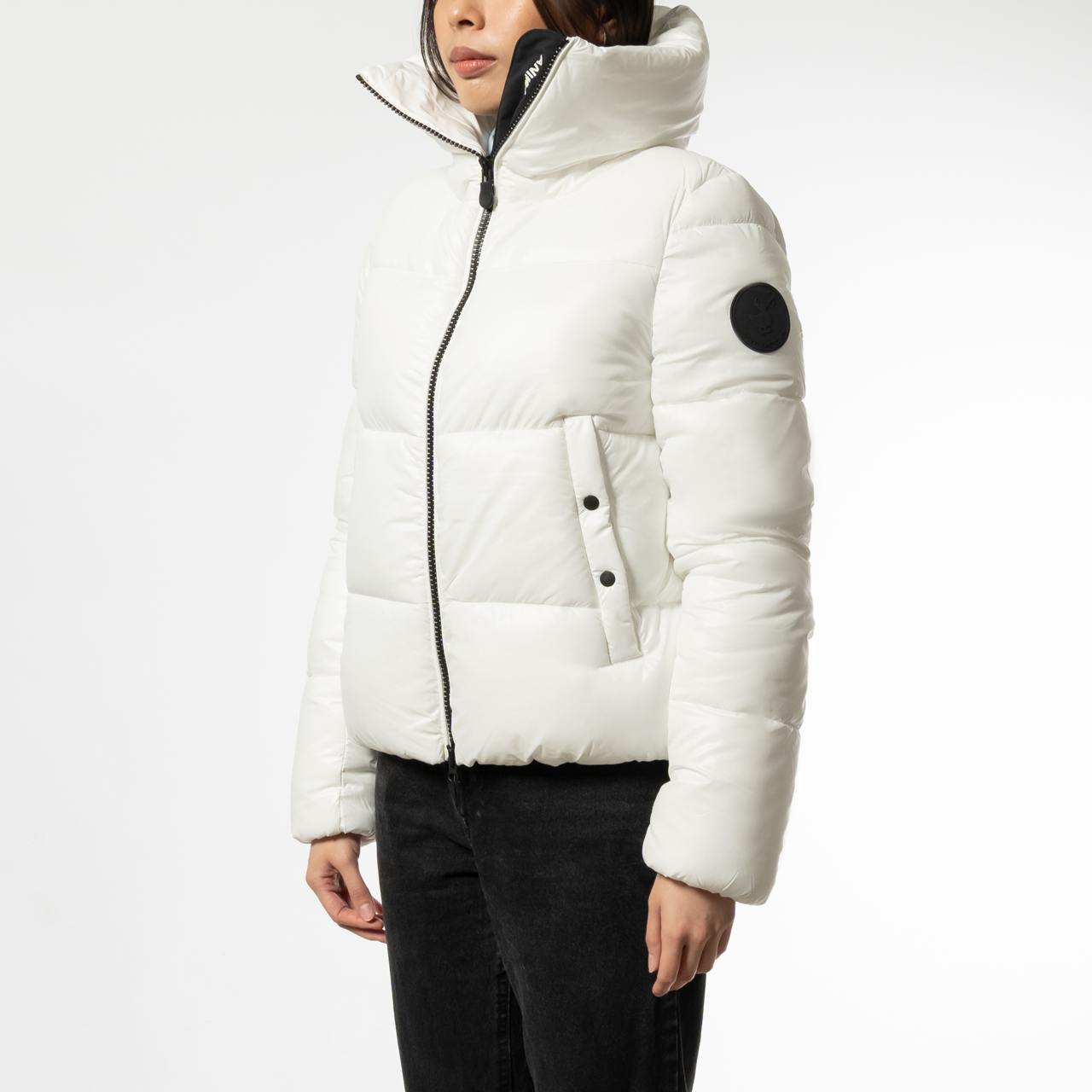Save The Duck Isla Lacquered Nylon Quilted Jacket White