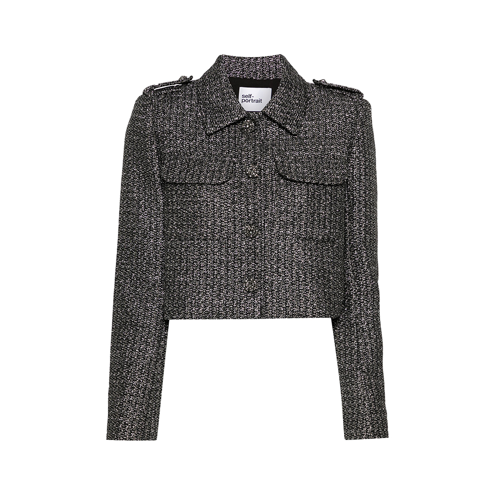ジャケット SELF-PORTRAIT Woman Jacket Black AW24052JB BLACK Self Portrait カジュアルジャケット - 黒 | AW24052JBBLACK