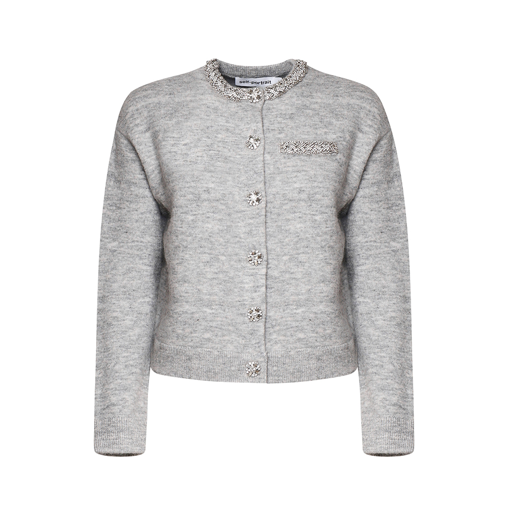 OBJELLIE Cardigan - Light Grey Melange main image 0