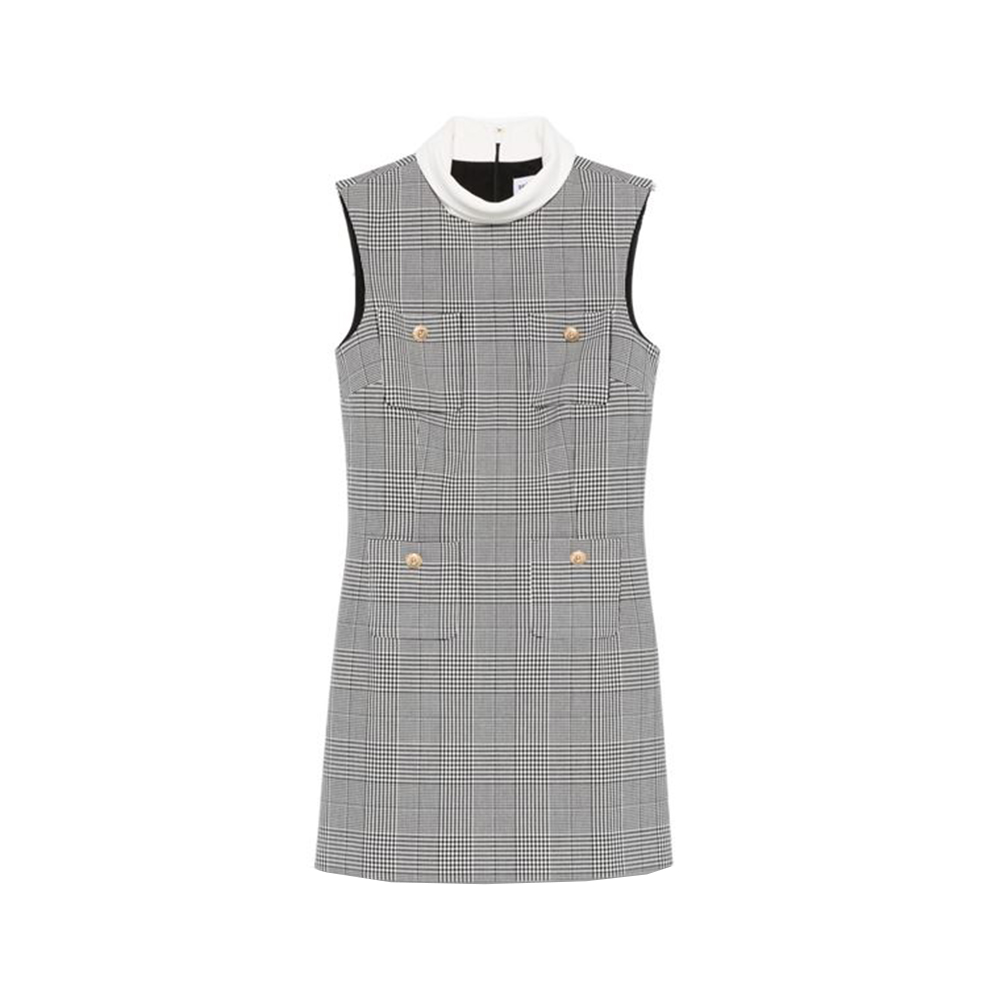 Self Portrait Sleeveless Prince Of Wales Check Mini Dress