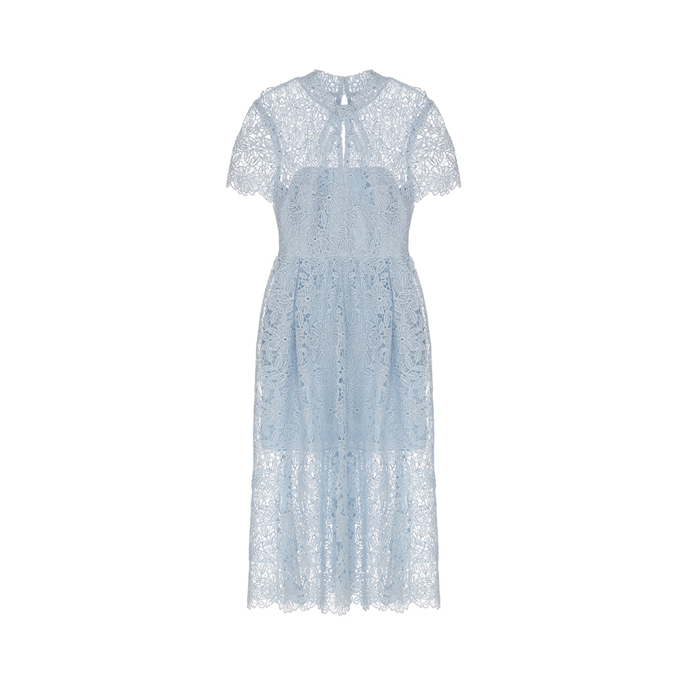 ワンピースその他 SELF PORTRAIT Women Dresses PF25 034M BL BLUE Blue Floral Lace Midi Dress – self-portrait-EU