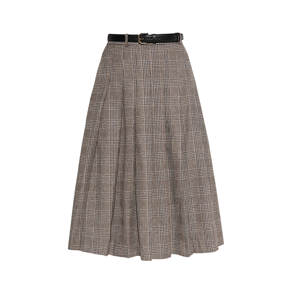 Maxi Skirt Self Portrait Camel Midi Skirt Self Portrait Check