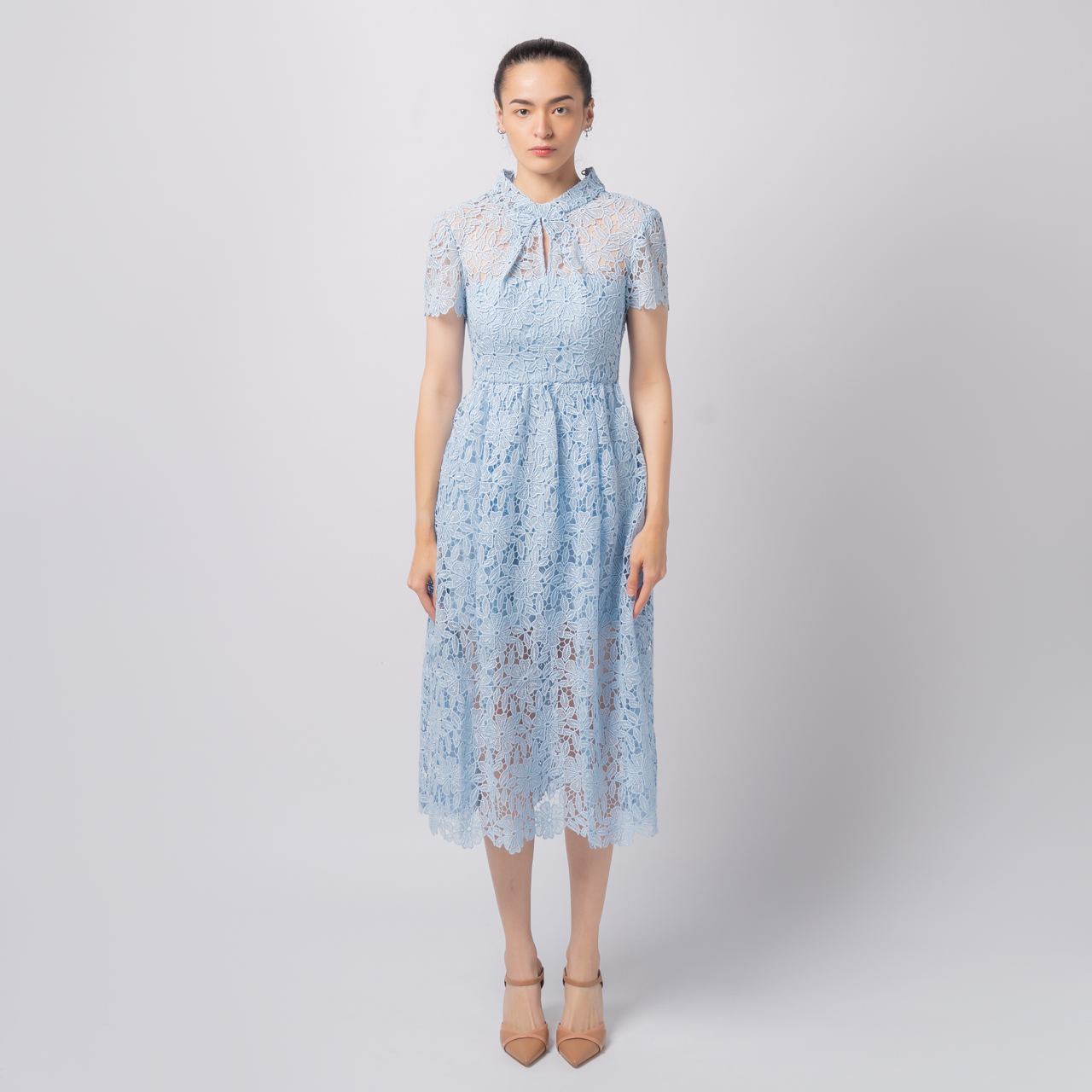 ワンピースその他 SELF PORTRAIT Women Dresses PF25 034M BL BLUE Blue Strappy Georgette Maxi Dress – self-portrait-US