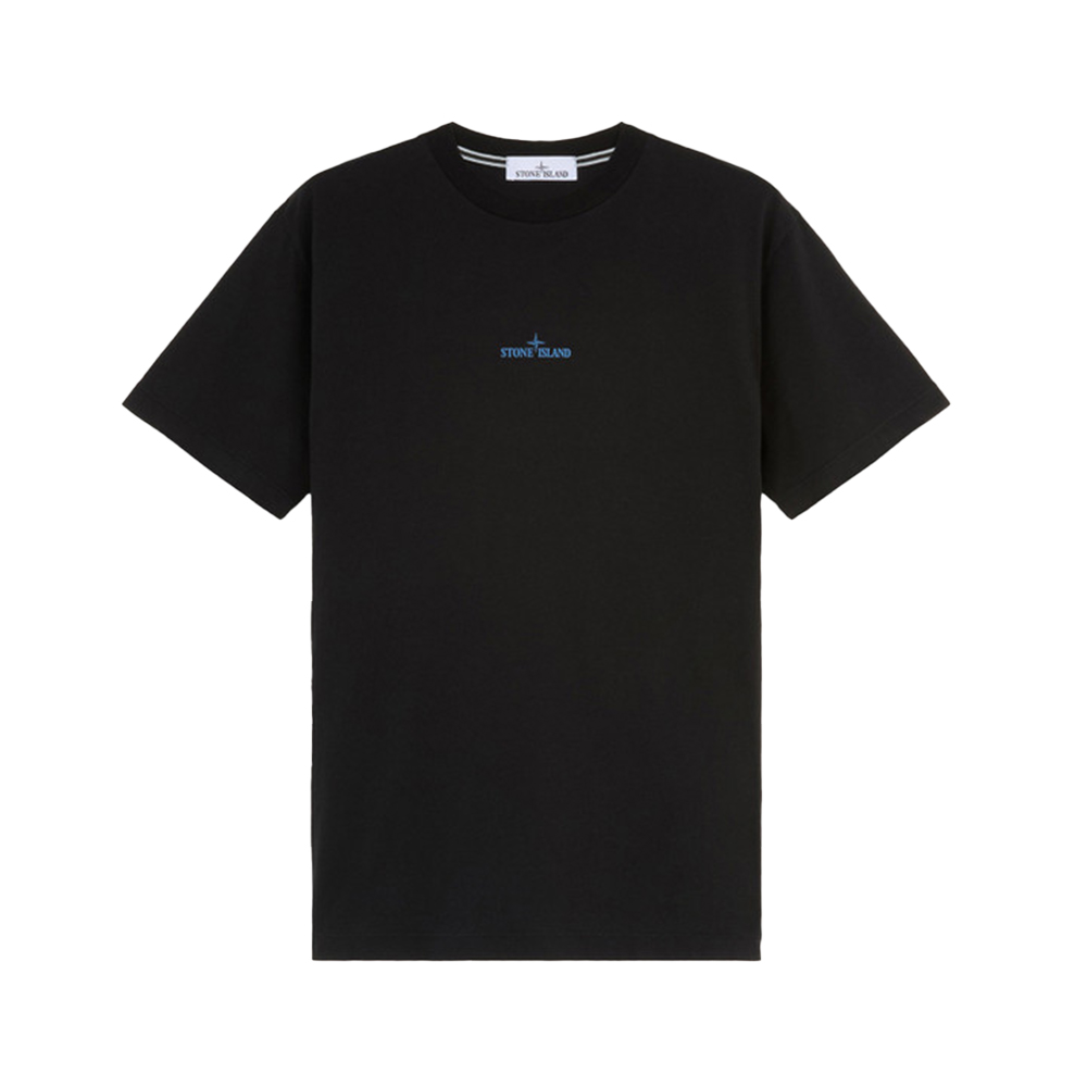 【Stone 】 24113 T-Shirt Black - 24SS Stone Island 24113 Short sleeve T-Shirt mercerised cotton
